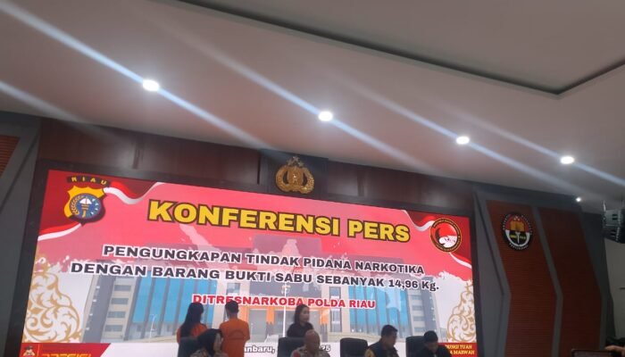Direktorat Reserse Narkoba (Ditresnarkoba) Polda Riau kembali Ungkap dan Sita 14,96 Kilogram Narkotika Jaringan Internasional